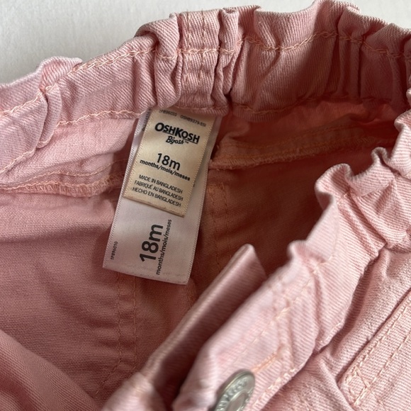 Pink Osh Kosh B’gosh Baby Girl Relaxed Fit Paperbag Pants Size 18 Months - Picture 3 of 4